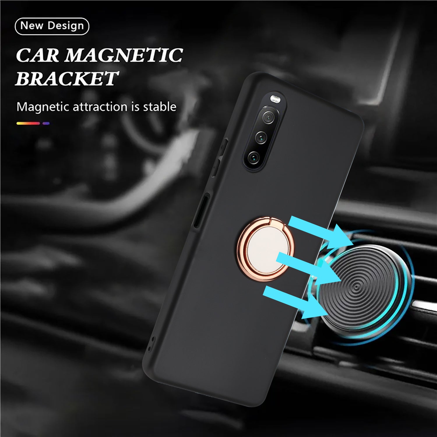 For Sony Xperia 10 VI TPU Case Ring Kickstand Matte Phone Cover Work With Magnetic Car Holder For Sony Xperia 10 VI TPU Case Ring Kickstand Matte Phone Cover Work With Magnetic Car Holder